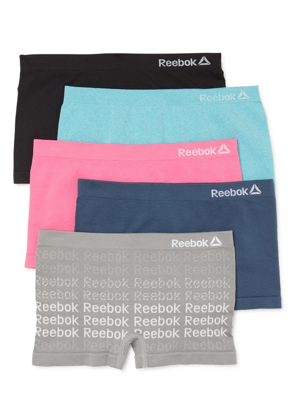 Reebok Girls Seamless Underwear Boyshort Panties, 5 Pack